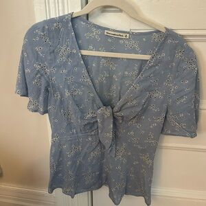 Abercrombie & Fitch Light Blue Floral Blouse